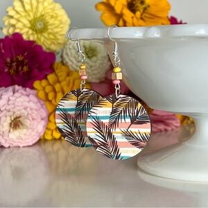 Tropical Lightweight Laser Cut Wooden Earrings